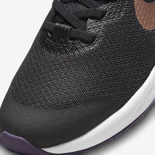 Nike Revolution 6 FlyEase Older Easy On-Off Cestne Bežecké Tenisky Detske Čierne Mätové Nachový Metal Červené Hnede | NK654RZA