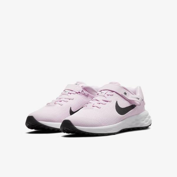 Nike Revolution 6 FlyEase Older Easy On-Off Cestne Bežecké Tenisky Detske Ruzove Čierne | NK783QCF