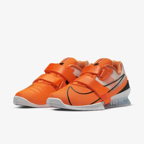 Nike Romaleos 4 Botasky Panske Oranžové Biele Čierne | NK408GRV