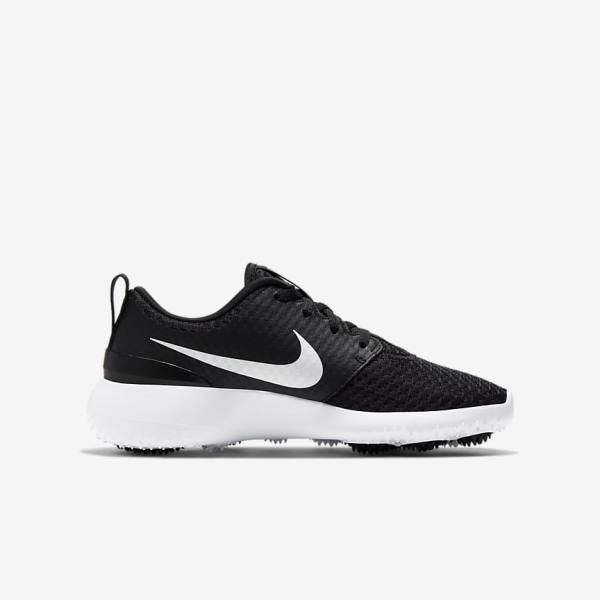 Nike Roshe G Jr. Golfove Topanky Detske Čierne Biele Metal Biele | NK631VKT