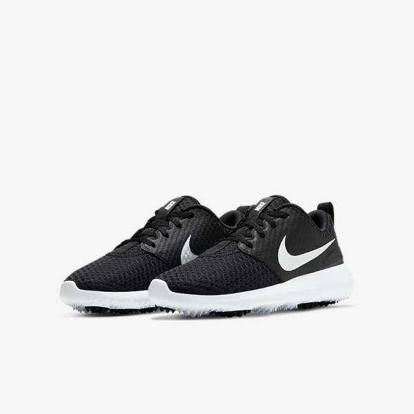 Nike Roshe G Jr. Golfove Topanky Detske Čierne Biele Metal Biele | NK631VKT