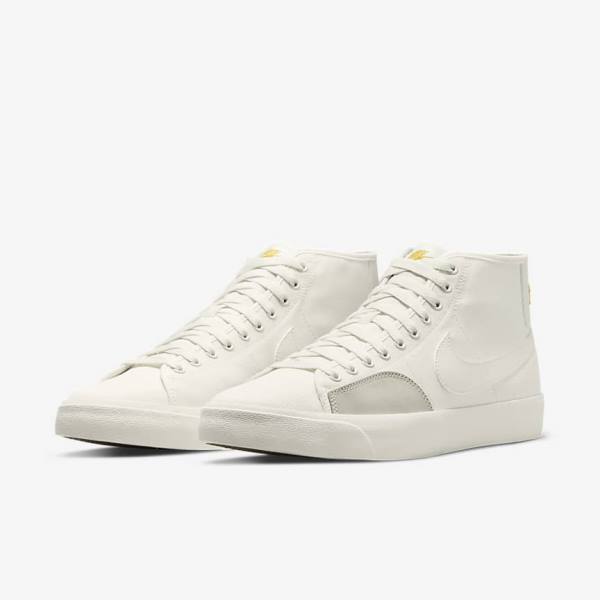 Nike SB BLZR Court Stredne Premium Skate Tenisky Panske Biele | NK468FJT