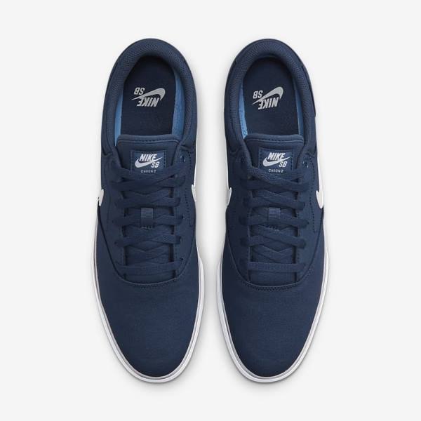 Nike SB Chron 2 Platene Skate Tenisky Panske Námornícka Modrá Námornícka Modrá Čierne Biele | NK875ARZ