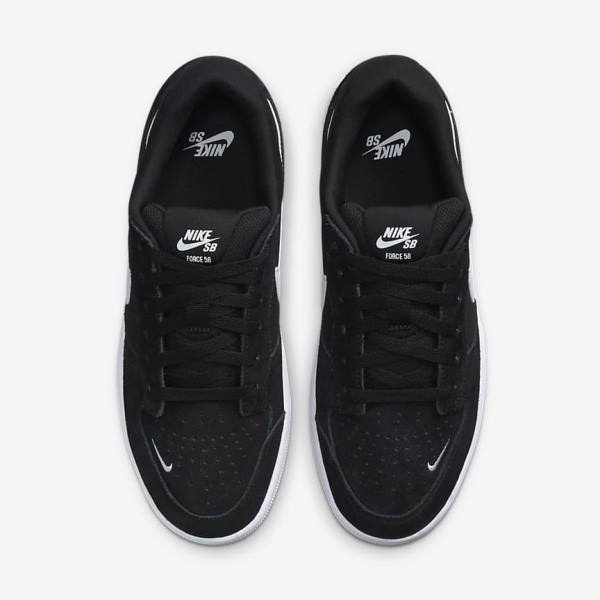 Nike SB Force 58 Skate Tenisky Damske Čierne Biele | NK954ABX