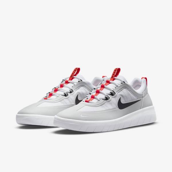 Nike SB Nyjah Free 2 Skate Tenisky Damske Siva Biele Svetlo Červené Čierne | NK381IDW