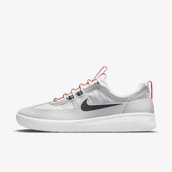 Nike SB Nyjah Free 2 Skate Tenisky Damske Siva Biele Svetlo Červené Čierne | NK381IDW