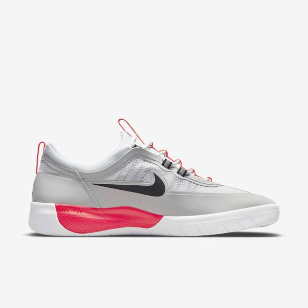 Nike SB Nyjah Free 2 Skate Tenisky Panske Siva Biele Svetlo Červené Čierne | NK510UDW