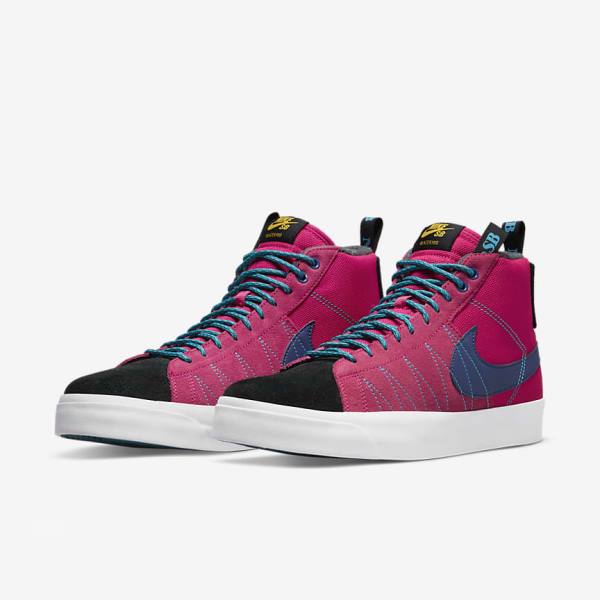 Nike SB Zoom Blazer Stredne Premium Skate Tenisky Damske Ruzove Modre Kráľovská Modrá Modre | NK562SVD