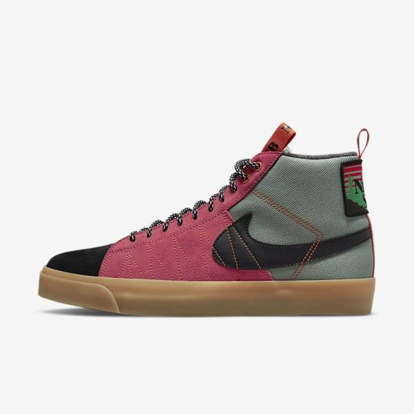 Nike SB Zoom Blazer Stredne Premium Skate Tenisky Damske Biele Hnede Čierne | NK691VIG