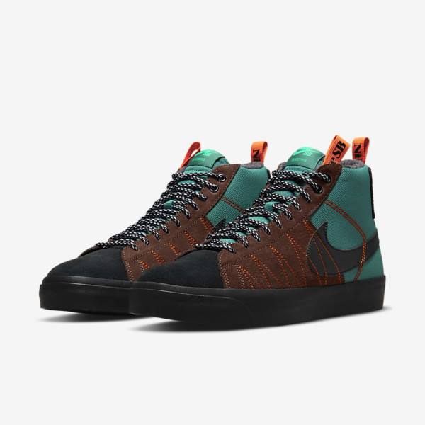 Nike SB Zoom Blazer Stredne Premium Tenisky Damske Zelene Biele Oranžové Čierne | NK150UVE