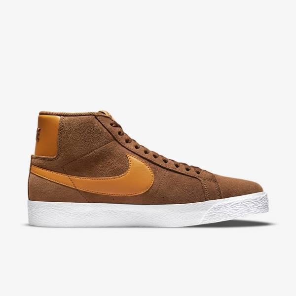 Nike SB Zoom Blazer Stredne Skate Tenisky Damske Biele Žlté | NK063NCP