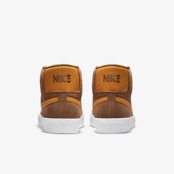 Nike SB Zoom Blazer Stredne Skate Tenisky Damske Biele Žlté | NK063NCP