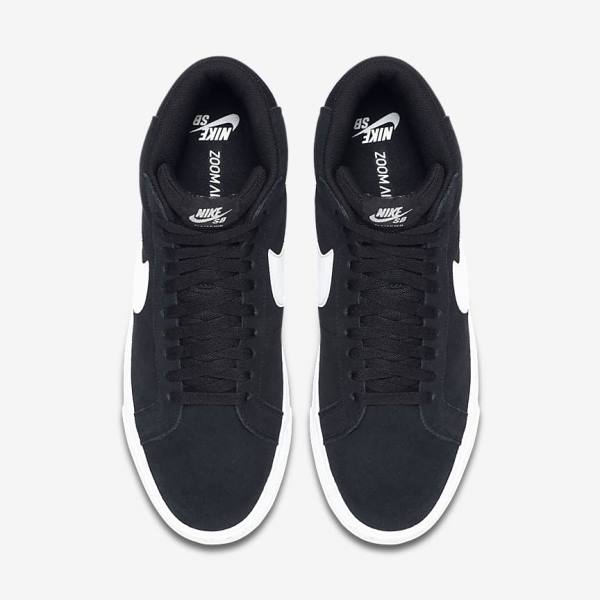 Nike SB Zoom Blazer Stredne Skate Tenisky Damske Čierne Biele | NK584VMB