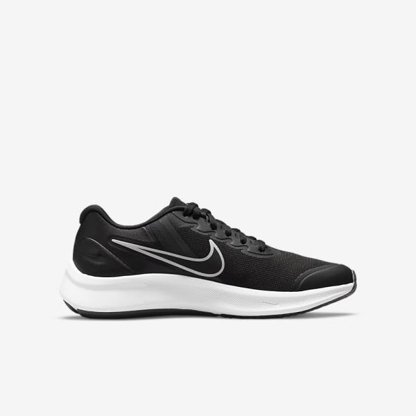 Nike Star Runner 3 Older Cestne Bežecké Tenisky Detske Čierne Tmavo Siva | NK379XHN