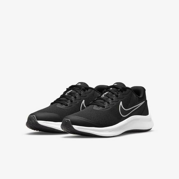 Nike Star Runner 3 Older Cestne Bežecké Tenisky Detske Čierne Tmavo Siva | NK379XHN