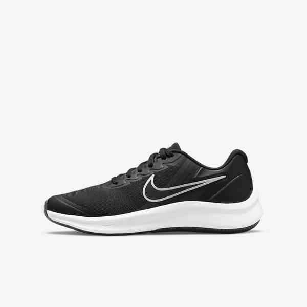 Nike Star Runner 3 Older Cestne Bežecké Tenisky Detske Čierne Tmavo Siva | NK379XHN