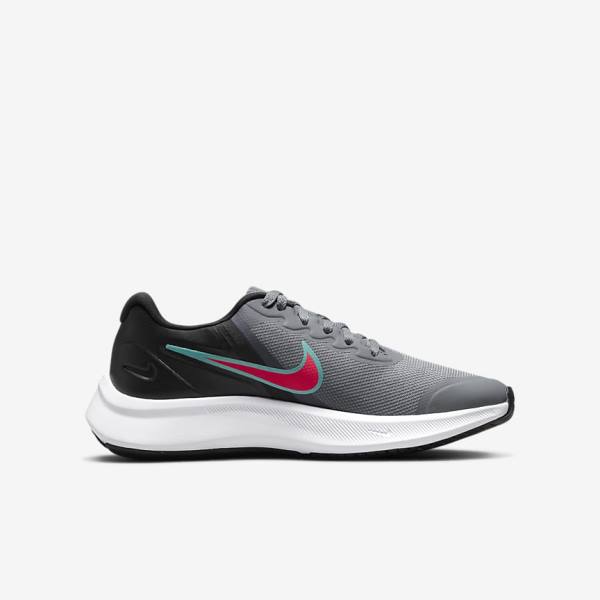 Nike Star Runner 3 Older Cestne Bežecké Tenisky Detske Siva Čierne Červené | NK762DQH