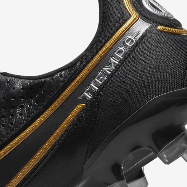 Nike Tiempo Legend 9 Elite FG Firm-Ground Kopačky Damske Čierne Tmavo Siva Metal Zlate Metal Tmavo Siva | NK209IFN