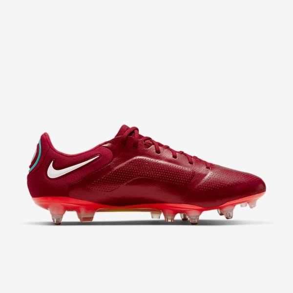 Nike Tiempo Legend 9 Elite SG-Pro AC Soft-Ground Kopačky Damske Červené Svetlo Červené Biele | NK106ZSX