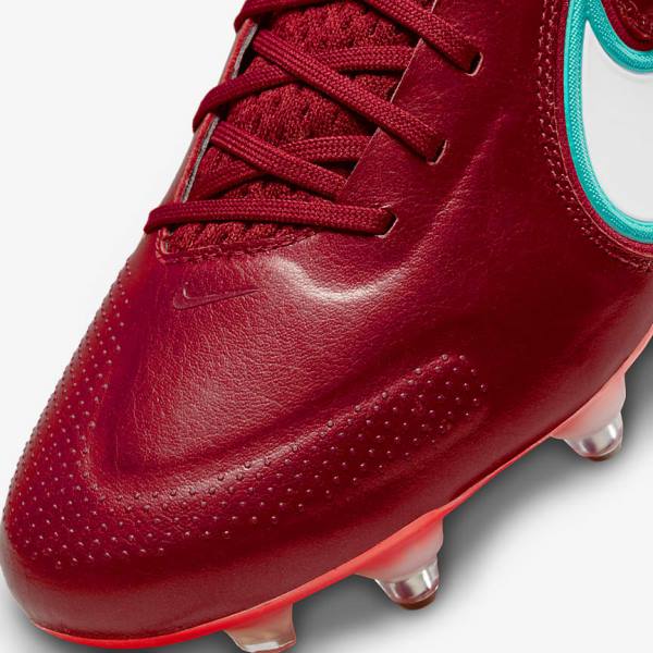 Nike Tiempo Legend 9 Elite SG-Pro AC Soft-Ground Kopačky Panske Červené Svetlo Červené Biele | NK723FVH