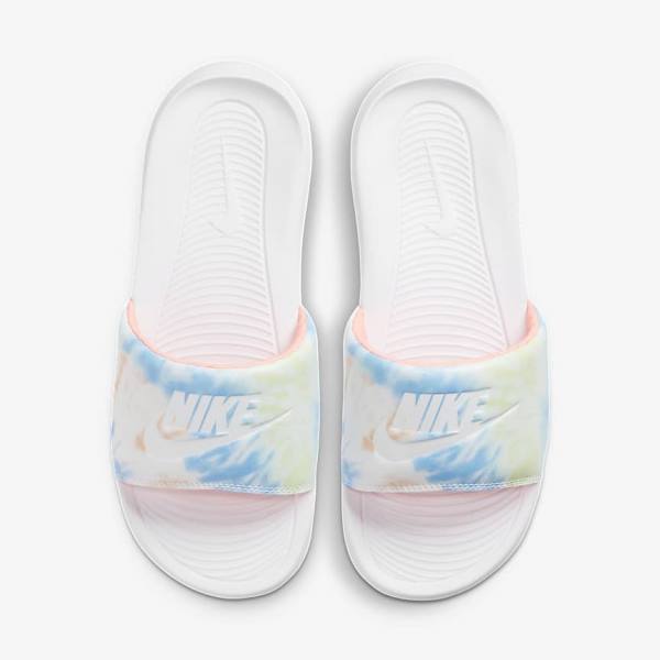 Nike Victori One Print Slapky Damske Biele Svetlo Mango Modre Biele | NK267UHW