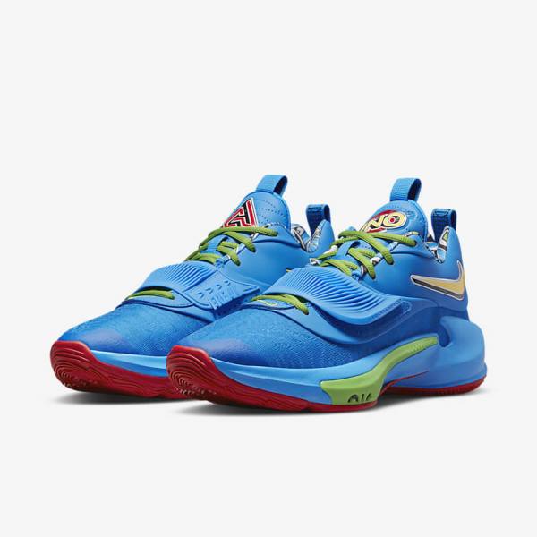 Nike Zoom Freak 3 Basketbalove Tenisky Damske Modre Biele Červené Čierne | NK638XPU