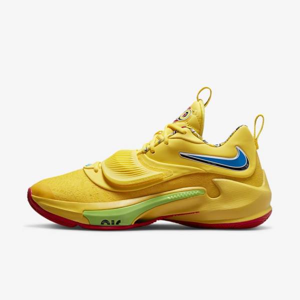 Nike Zoom Freak 3 Basketbalove Tenisky Damske Žlté Biele Červené Čierne | NK983XWA