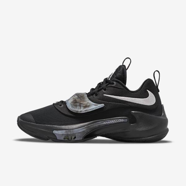 Nike Zoom Freak 3 Basketbalove Tenisky Panske Čierne Siva Ruzove Metal Strieborne | NK208SAU