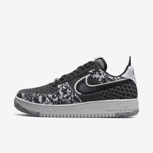 Nike Air Force 1 Crater Flyknit Next Nature Tenisky Panske Čierne Biele Platina Čierne | NK524AQN