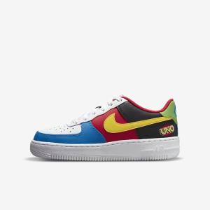 Nike Air Force 1 LV8 Older Tenisky Detske Biele Červené Kráľovská Modrá Zlate | NK581RFL