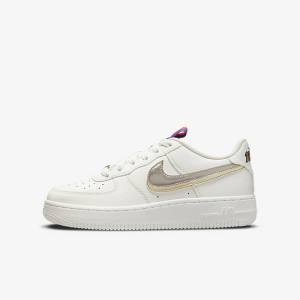 Nike Air Force 1 LV8 Older Tenisky Detske Biele Ruzove Metal Modre Siva | NK853SVN