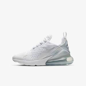 Nike Air Max 270 Older Tenisky Detske Biele Metal Strieborne Biele | NK563TJS