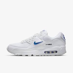 Nike Air Max 90 Tenisky Panske Biele Čierne Kráľovská Modrá | NK851GMN