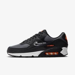 Nike Air Max 90 Tenisky Panske Čierne Oranžové Siva Biele | NK471SPX