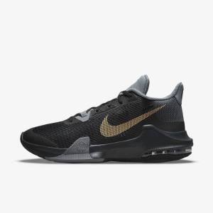 Nike Air Max Impact 3 Basketbalove Tenisky Panske Čierne Siva Tmavo Siva Metal Zlate | NK694ACW