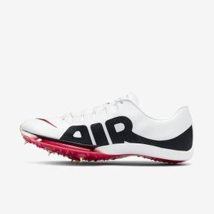 Nike Air Zoom Maxfly More Uptempo Athletics Sprinting Spikes Bežecké Tenisky Panske Biele Červené Čierne | NK687THZ