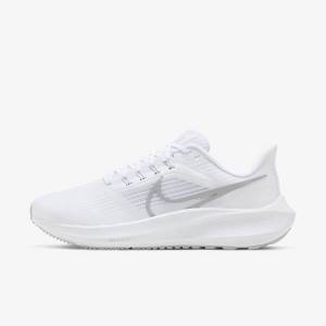 Nike Air Zoom Pegasus 39 Cestne Bežecké Tenisky Damske Biele Platina Siva Metal Strieborne | NK698WEI