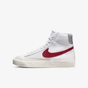 Nike Blazer Stredne 77 Older Tenisky Detske Biele Svetlo Siva Červené | NK625KEN