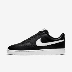 Nike Court Vision Low Tenisky Damske Čierne Biele | NK819HIC