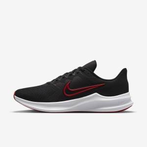 Nike Downshifter 11 Cestne Bežecké Tenisky Panske Čierne Biele Tmavo Siva Červené | NK698OHE