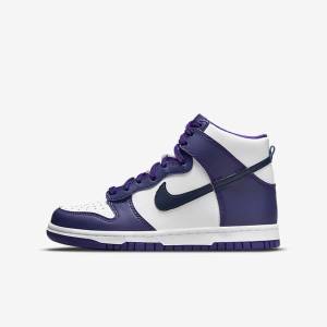 Nike Dunk High Older Tenisky Detske Biele Nachový Námornícka Modrá | NK458UVZ