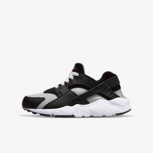 Nike Huarache Run Older Tenisky Detske Čierne Siva Biele Červené | NK184DBR