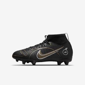 Nike Jr. Mercurial Superfly 8 Academy MG Older Multi-Ground Kopačky Detske Čierne Metal Strieborne Siva Metal Zlate | NK142XLF