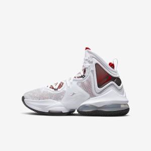 Nike LeBron 19 Older Basketbalove Tenisky Detske Biele Čierne Červené | NK450EUF