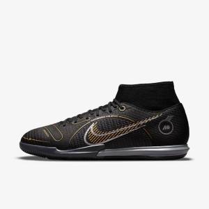 Nike Mercurial Superfly 8 Academy IC Indoor-Court Kopačky Damske Čierne Metal Strieborne Siva Metal Zlate | NK871FRZ