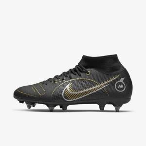 Nike Mercurial Superfly 8 Academy SG-PRO Anti-Clog Traction Soft-Grounds Kopačky Damske Čierne Metal Strieborne Siva Metal Zlate | NK124TOS