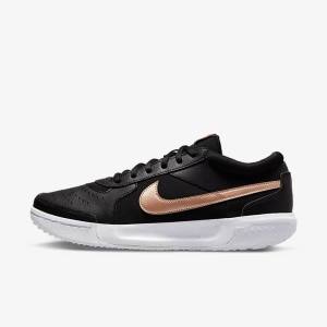 Nike NikeCourt Zoom Lite 3 Tenisove Tenisky Damske Čierne Biele Metal Červené Hnede | NK485TDL