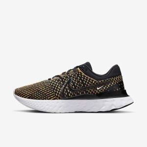 Nike React Infinity Run Flyknit 3 Cestne Bežecké Tenisky Panske Čierne Modre Ruzove Biele | NK037IZB