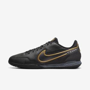 Nike React Tiempo Legend 9 Pro IC Indoor-Court Kopačky Damske Čierne Tmavo Siva Metal Zlate Metal Tmavo Siva | NK176DCM