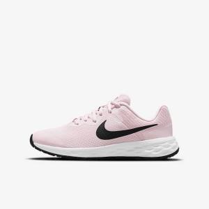 Nike Revolution 6 Older Cestne Bežecké Tenisky Detske Ruzove Čierne | NK310PMY